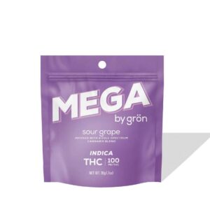 gron mega sour grape 100mg gummies